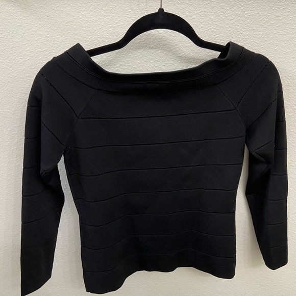 KAREN MILLEN, Pointelle Off-the-Shoulder Sweater - Picture 3 of 8